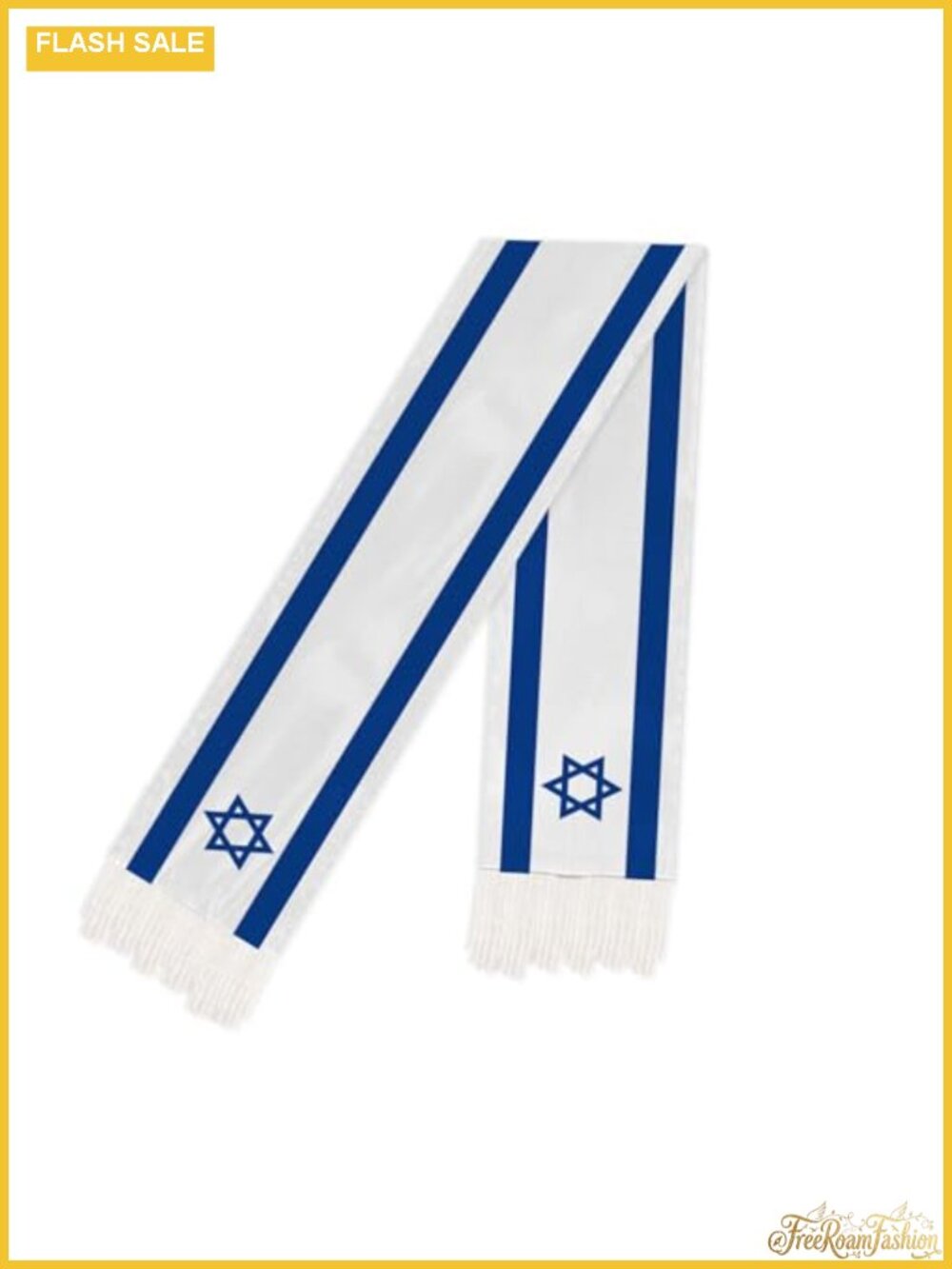 5 FT Israel Scarf 150 cm Israeli Flag Bandana Shawl Double Layer Tassel Wrap